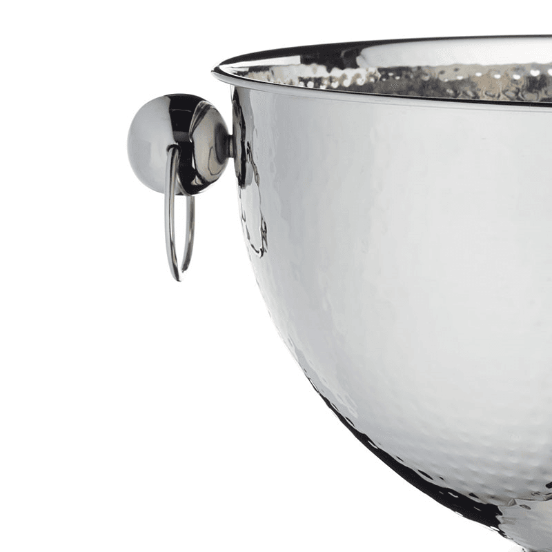 Champagne Bowl, 37 x 25cm, Hammered Stainless Steel
