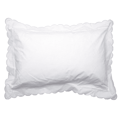 Image showing the Scallop Standard Pillowcase, Light Grey product.