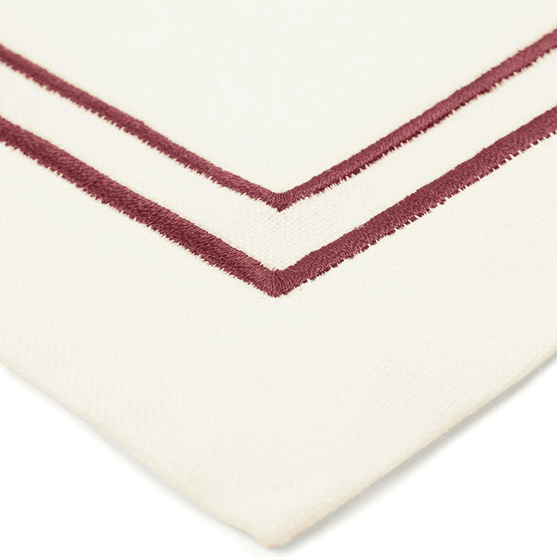 Sophie Classic Two Cord Napkin, 50cm, Burgundy