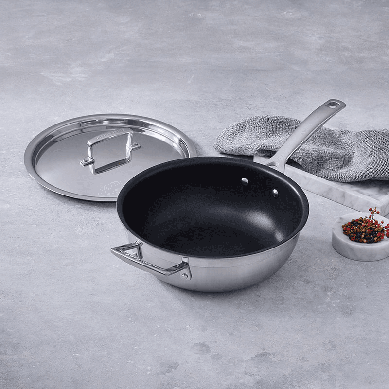 Classic 3-ply Non-Stick Chefs Pan, 24cm, Stainless Steel