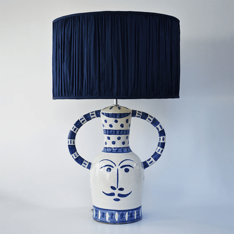 Côte d’Azur Collection Hilarie Hand Glazed Ceramic Table Lamp Base Only, Blue