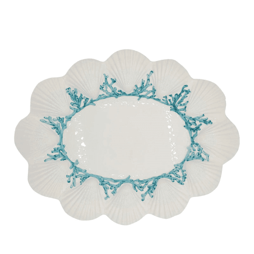 Image showing the Saint Jacques Tray, D50cm, White and Blue product.