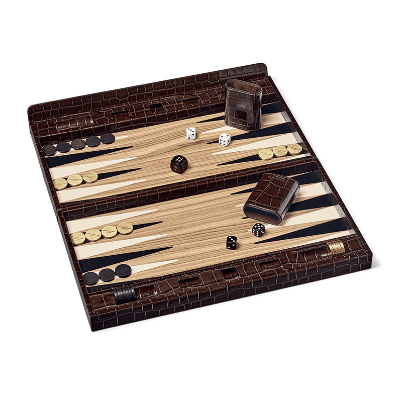 Backgammon Set, L45 x W30cm, Amazon Brown Croc