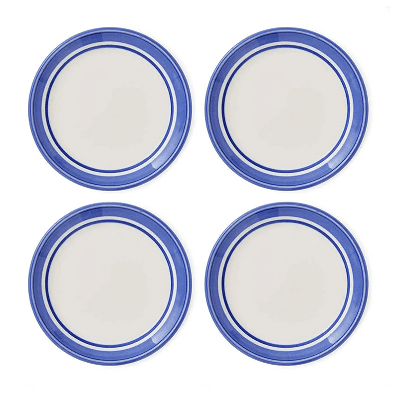 Potter's Stripe Set of 4 Bread Plates, D15cm, Blue
