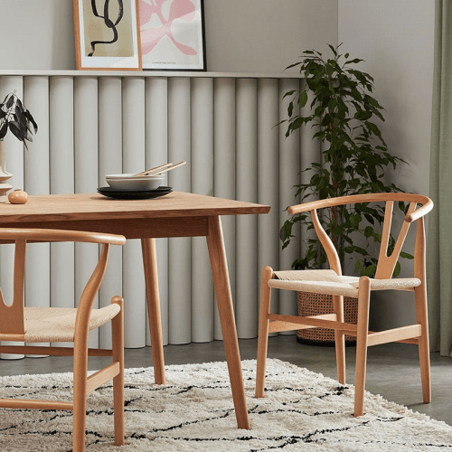 Image showing the Wishbone chair, H77.5 x W56 x D54cm, Natural product.