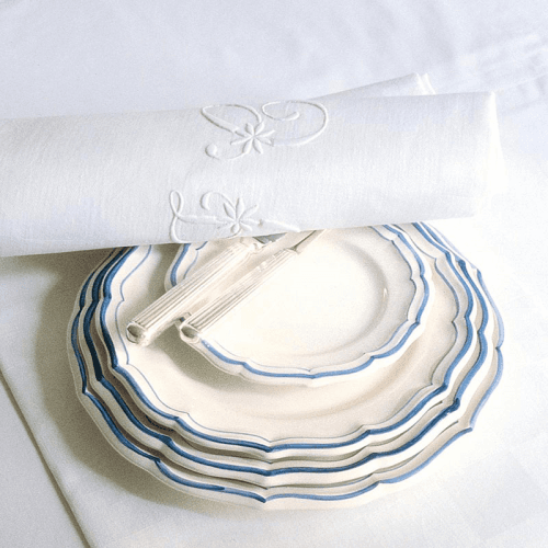 Image showing the Rimmed Soup Plates, Filet Bleu, Set of 4 product.