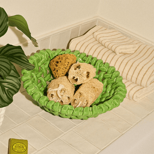 Image showing the Juicy Basketweave Bowl, D31cm, Apple Green product.