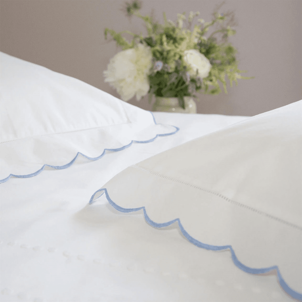 Scallop Baby Boudoir Pillow, Blue