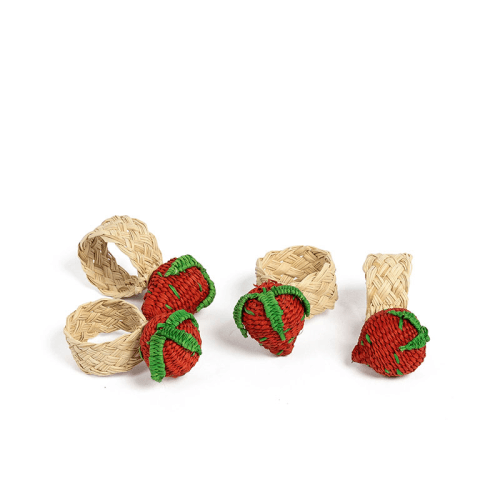 Image showing the Strawberry Set of 4 Napkin Rings product.