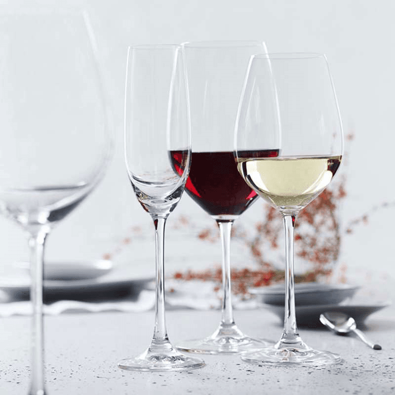 Salute Set of 4 Champagne Flutes, 210ml, Clear