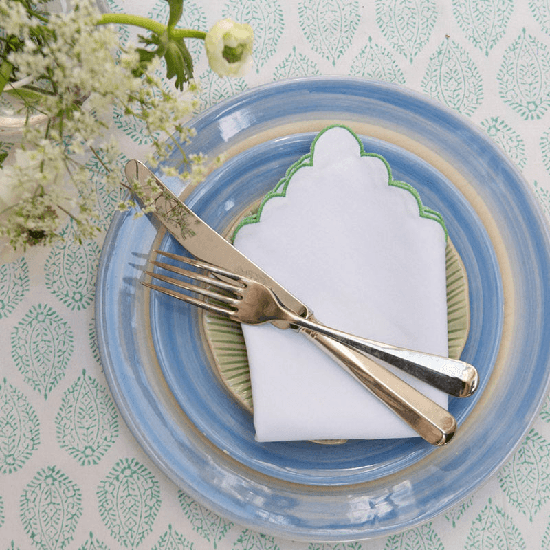 Tablecloth, Green Leaf Print, 150x250cm