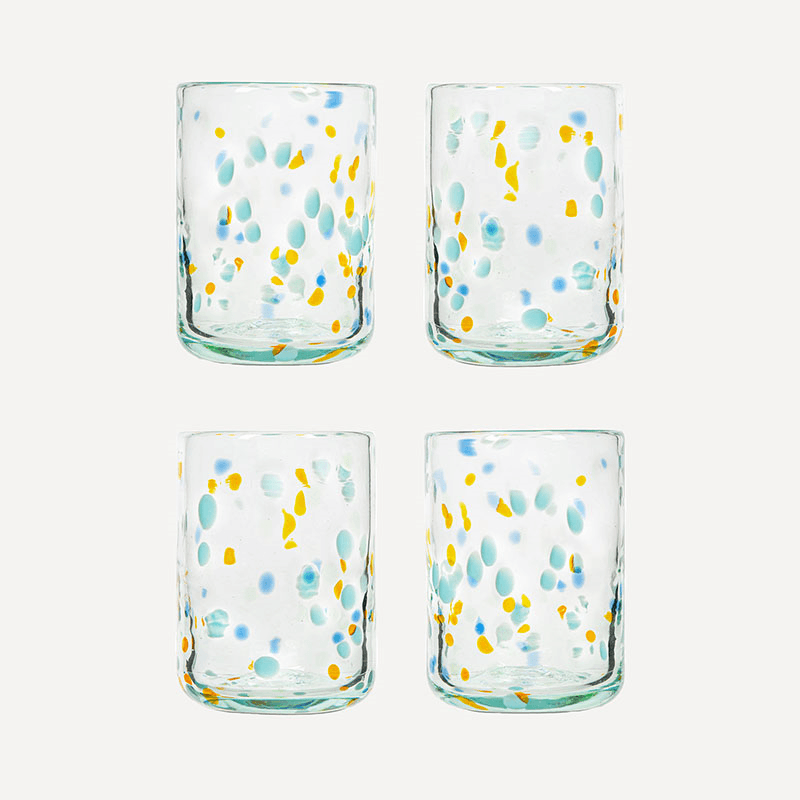 Alegria Set of 4 Tumblers, 350ml, Blue and Yellow