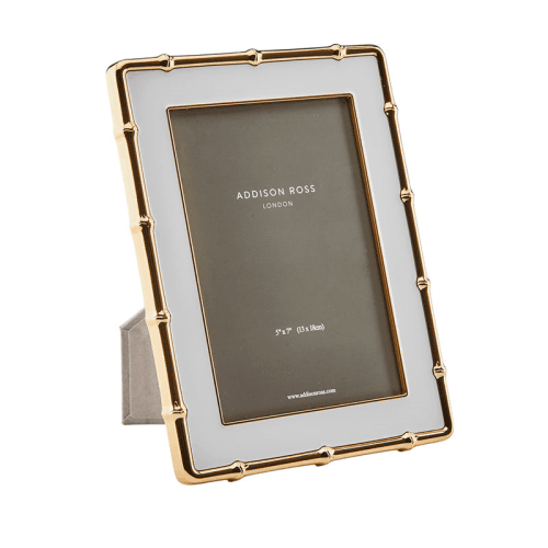 Image showing the Gold Bamboo Photo Frame, 5x7", White product.