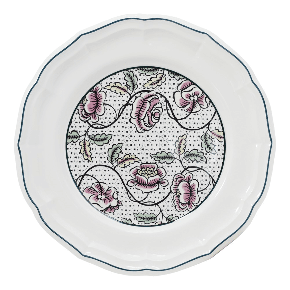 Dominoté - Roses Set of 4 dinner plates, 26cm