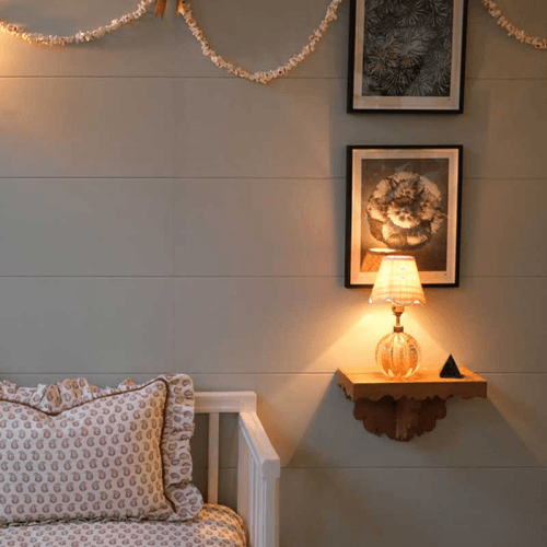 Image showing the Raffia Scallop Candle Lampshade, Cream Trim product.