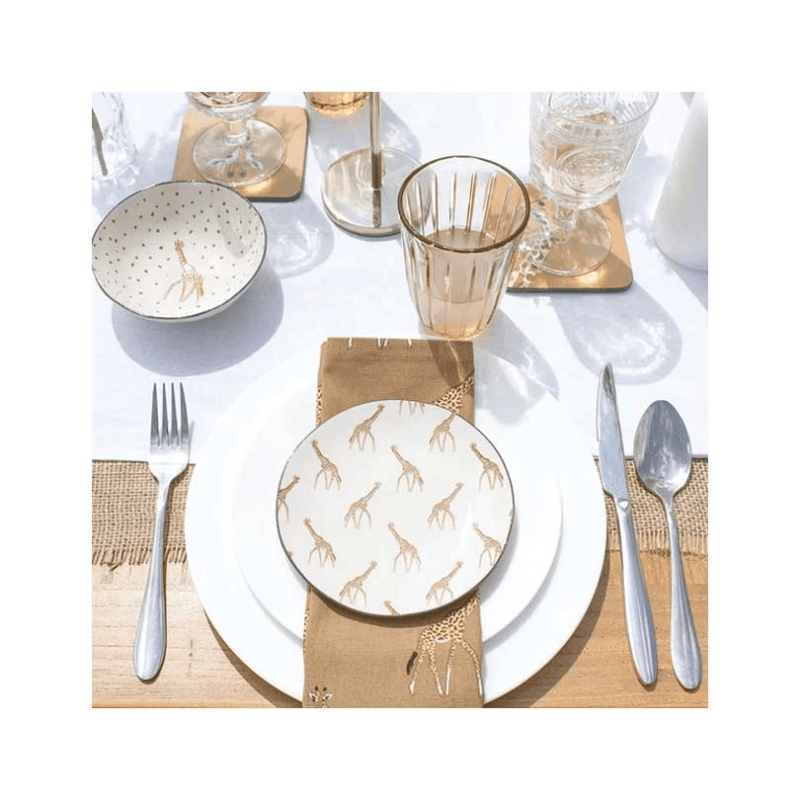 Giraffe Set of 4 Napkins, 41 x 41cm, Mustard