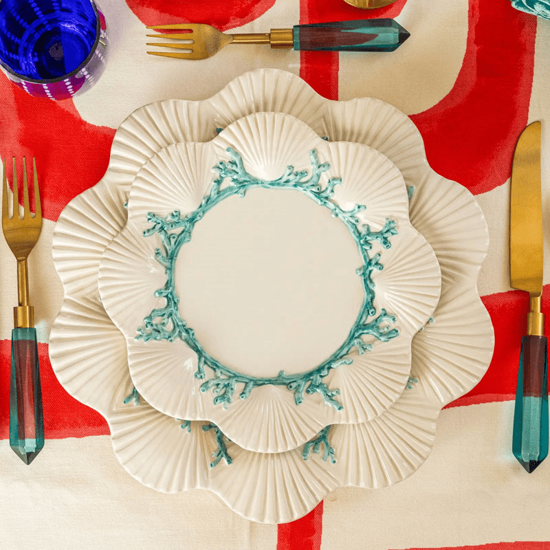 Saint Jacques Salad Plate, D21cm, White and Blue