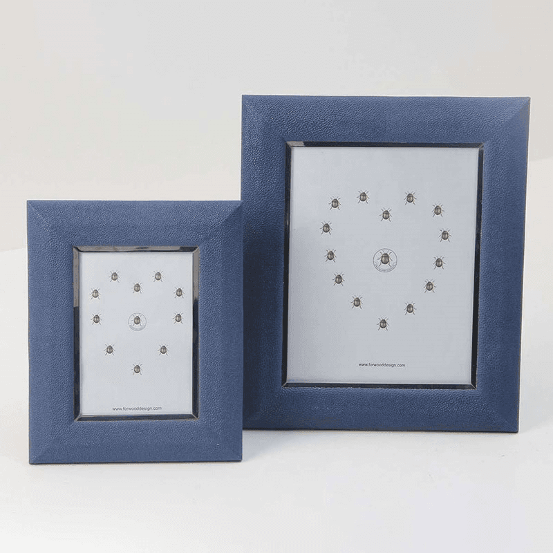 Photo Frames, Bella, Shagreen, Nile Blue, Small, 7 x 5"