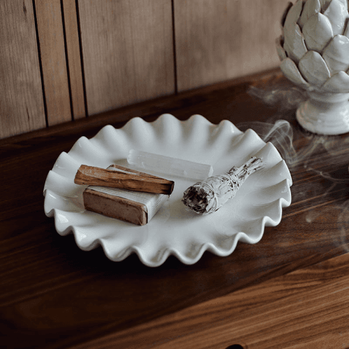 Image showing the Ruffled Ruffled Serving Platter, D28cm, White product.
