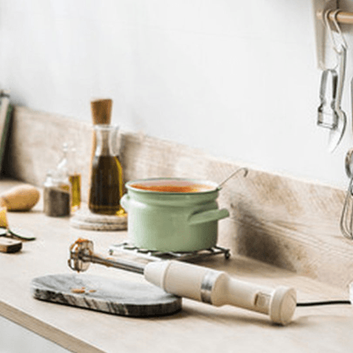 Image showing the Corded Hand Blender with Accessories, Almond Cream product.