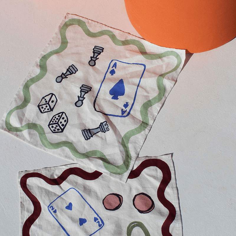 Games Set of 2 Napkins, 45 x 45cm, Multi