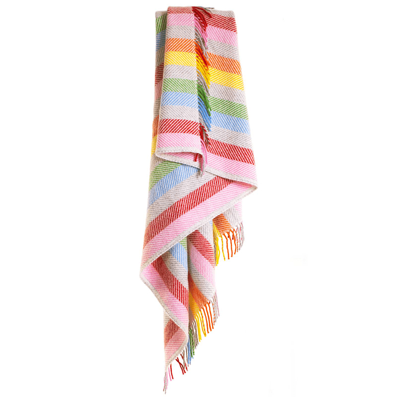 Stripe Throw, 150 x 183cm, Rainbow Grey