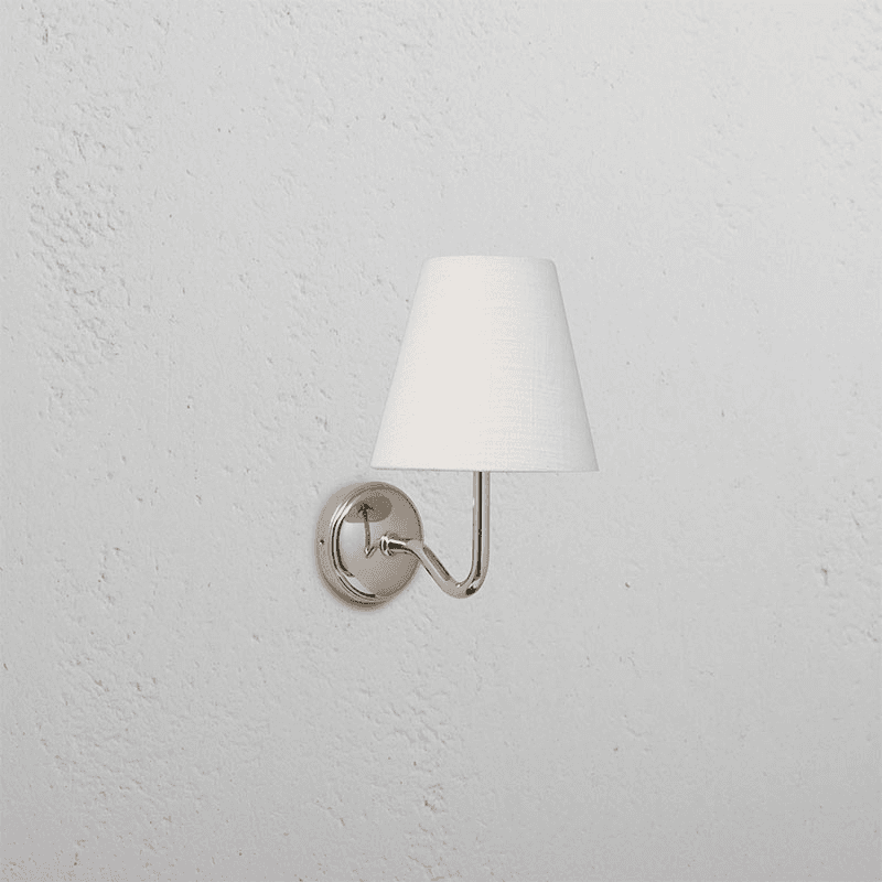 Malvern  Wall Light Alabaster, H21cm, Polished Nickel