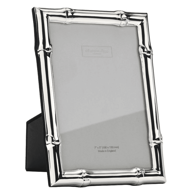 Wide Bamboo Photograph frame, 8 x 10", silver