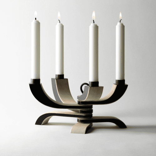 Image showing the Nordic Light Fold-able candle holder, 20.5 x 13 x 5cm, Black product.