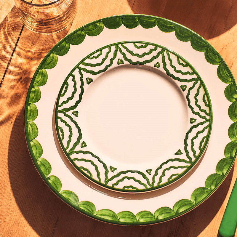 Tabla Set of 2 Side Plates, D20cm, Green