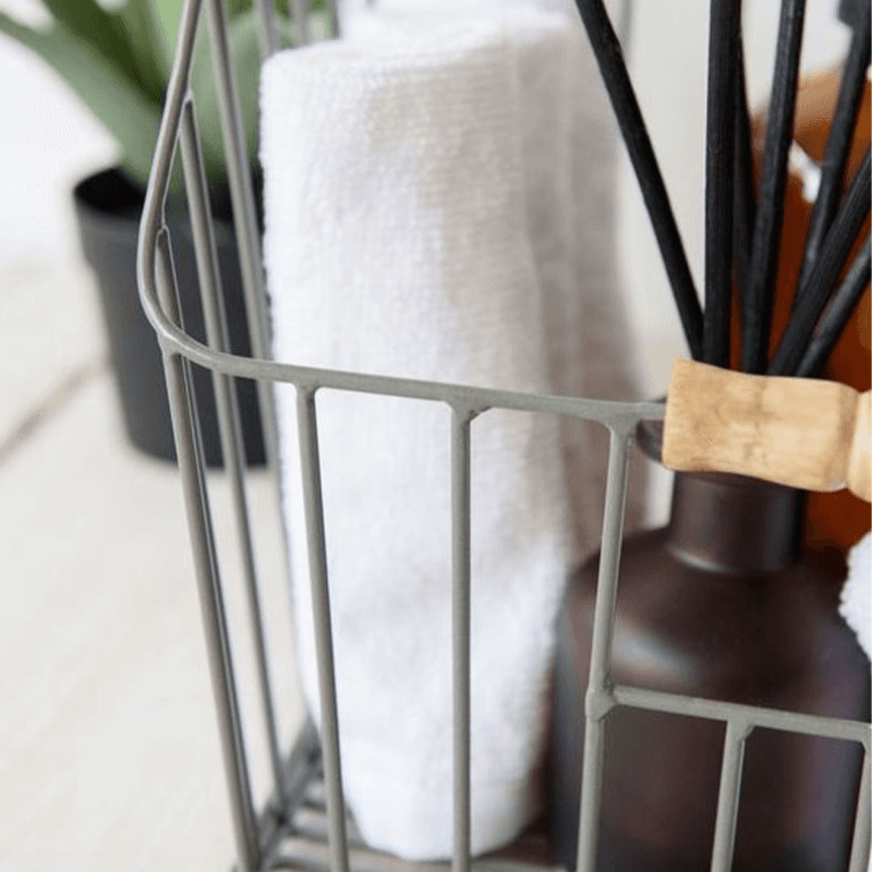 Living Nostalgia Large Wire Storage Basket, Grey