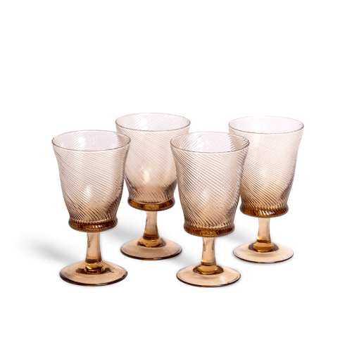 Image showing the Spiral Set of 4 Wine Glasses, 175ml, Chestnut Brown product.