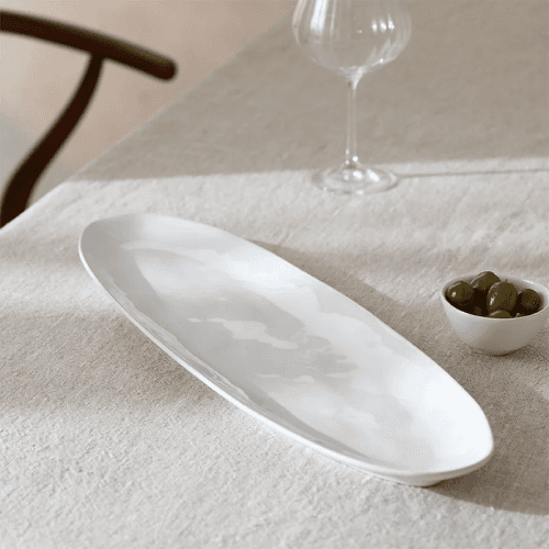 Image showing the Portobello Canape Platter, L54 x W17.5cm, White product.