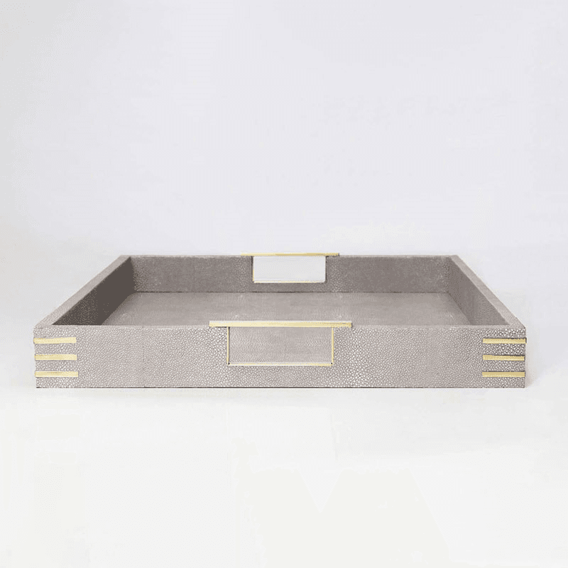 Christie Rectangular Serving Tray, 55 x 40 cm, Barley Shagreen
