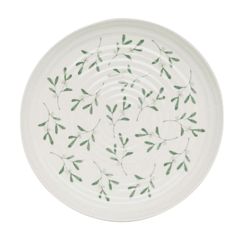 Image showing the Mistletoe Round Platter, D30cm, White/Green product.
