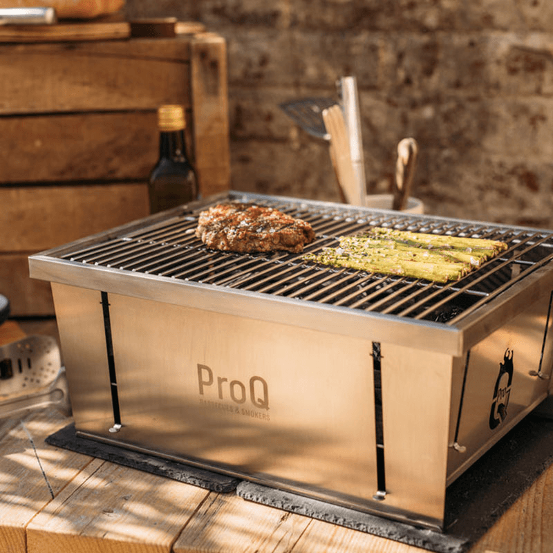 Flatdog Portable Fold Flat BBQ Grill, Stainless Steel