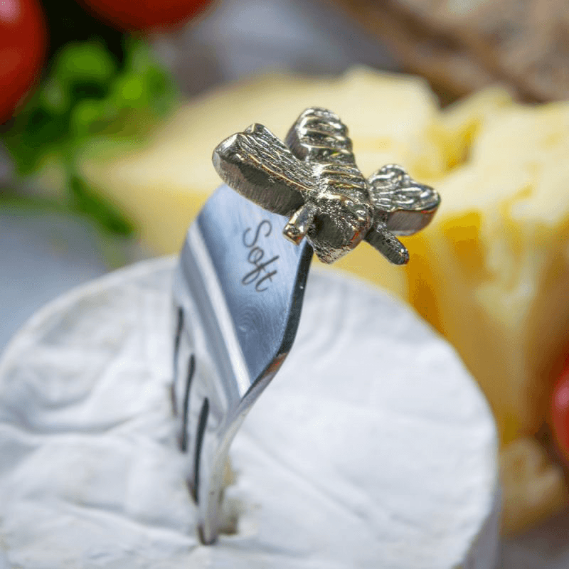Bee Set of 4 Cheese Markers, L8cm, Silver