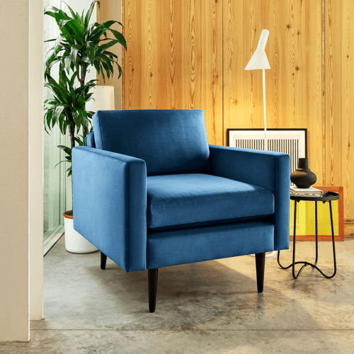 Image showing the Model 01 Velvet Armchair, Teal product.