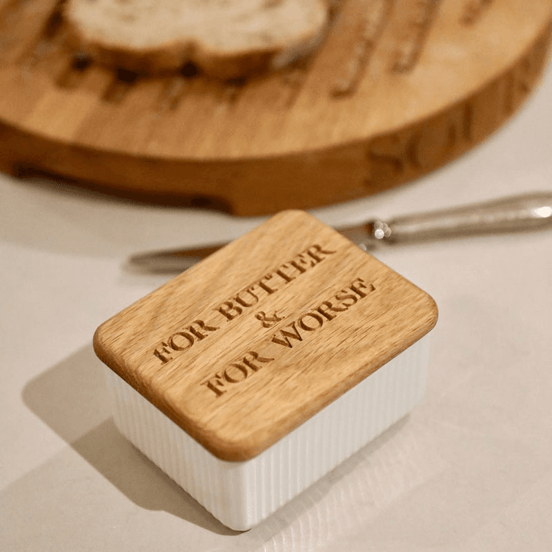 For Butter & For Worse Butter dish, 11.5 x 9.5 x 5cm, Oak