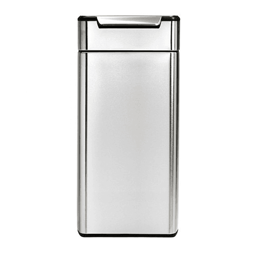 Image showing the Rectangular touch bar bin, H71cm - 30 litre, Brushed Stainless Steel product.