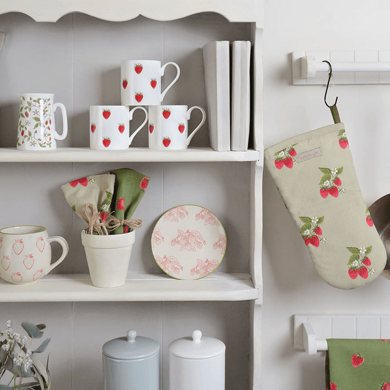 Strawberries Large Mug, 425ml, White, Red, Green