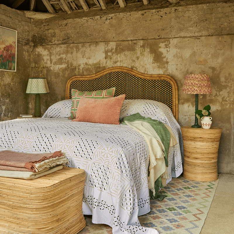 Rattan Super King Headboard, Green