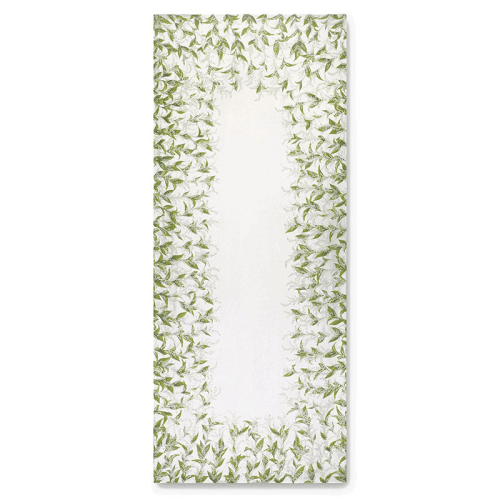 Image showing the Lilly of the Valley Muguet' Linen Tablecloth, 165 x 300cm, White product.