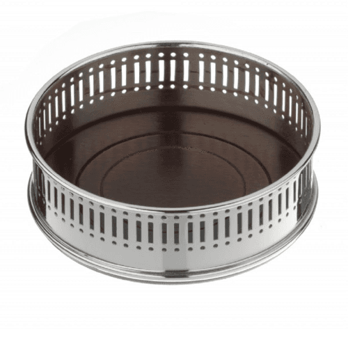Image showing the Bottle coaster pierced, Dark Wood Base product.