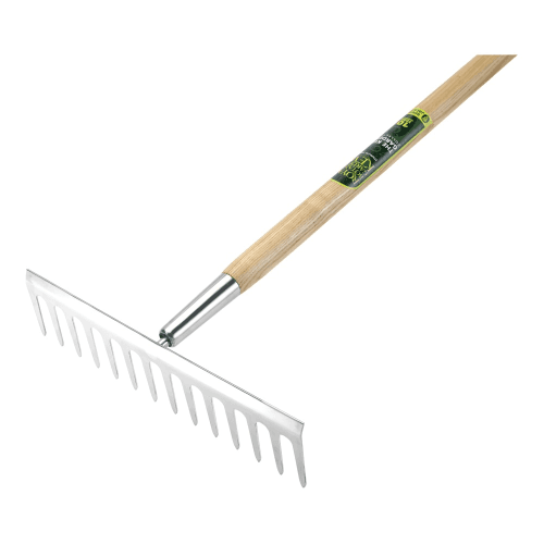 Image showing the Soil rake, H155 x W35.5cm, Natural/Silver product.