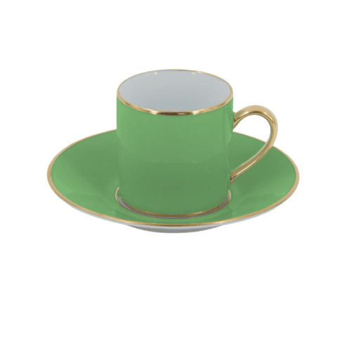 Image showing the Sous Le Soleil Empire Coffee Cup & Saucer, 90ml, Matt Gold Classic Lime product.