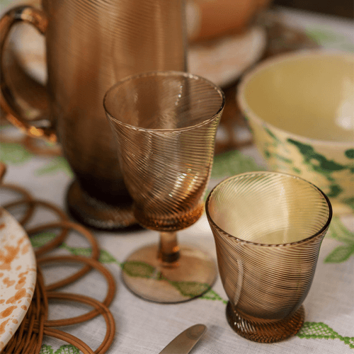 Image showing the Spiral Set of 4 Wine Glasses, 175ml, Chestnut Brown product.
