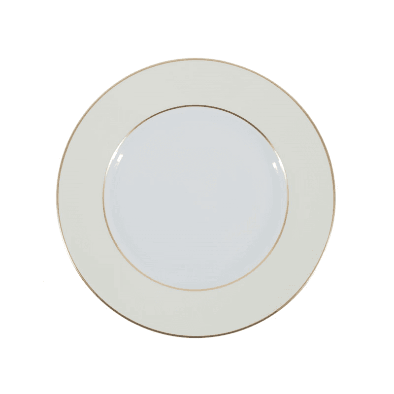 Sous Le Soleil Dessert Plate, D22.5cm, Matt Gold Classic Ivory