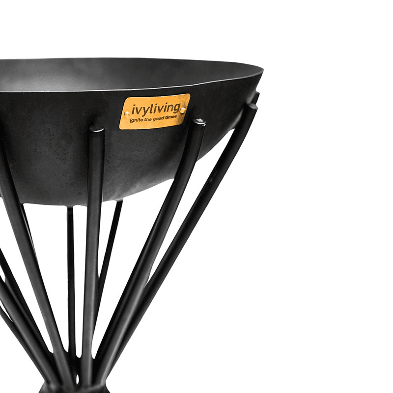 Dakota Tall Metal  Fire Pit, H65cm, Black
