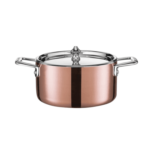Image showing the Maitre D' Covered mini dutch oven, 1.5 litre - D16cm, copper and stainless steel product.